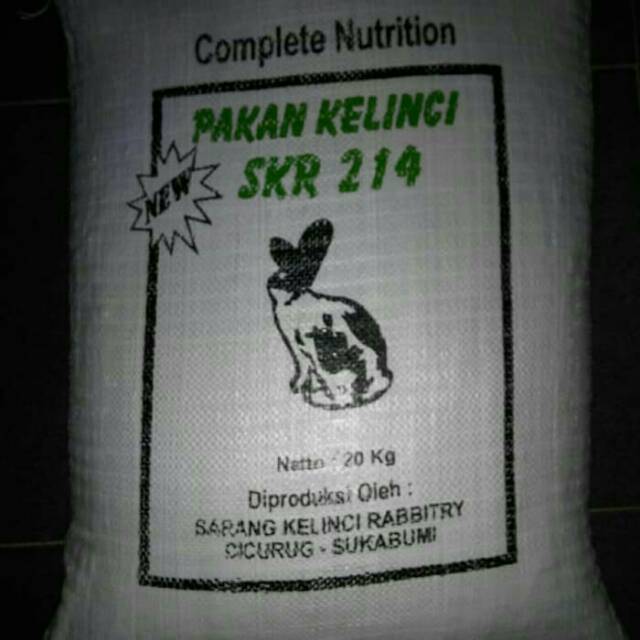 Makanan / Pelet Kelinci SKR 214 Karung 20Kg Khusus Gojek/Grab