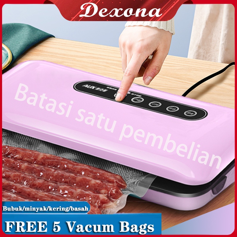 Vacum sealer Mesin vakum Vacum makanan Portable Untuk Basah dan Kering Makanan  FREE Vacum Bags