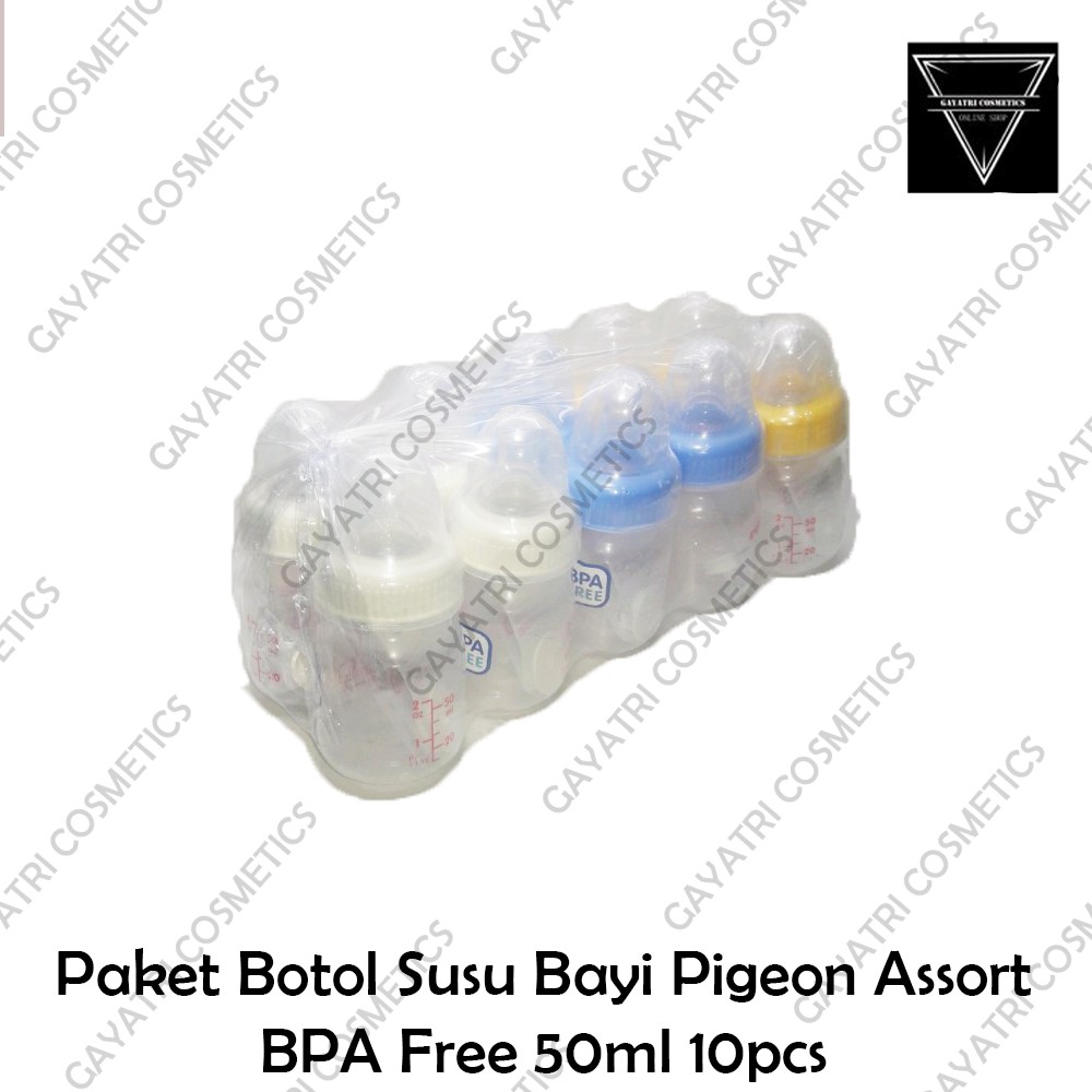 Paket Botol Susu Bayi Pigeon Assort BPA Free 50ml 10pcs