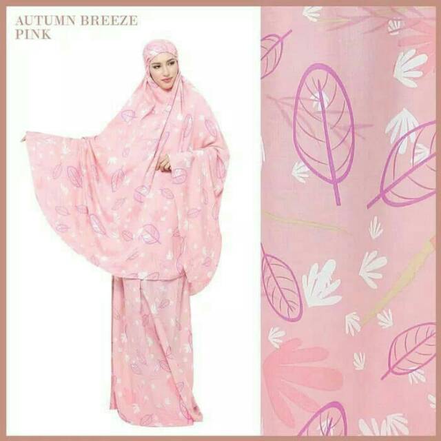 AUTUMN BREEZE PINK MUKENA CANTIK MUKENA TAZBIYA MOTIF MUKENA KATUN RAYON MUKENA TAZBIYA