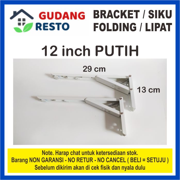 SIKU LIPAT MINIMALIS / BRACKET FOLDING 12&quot; / 12 INCH / 30 CM ENGSEL / RAK / MEJA / DINDING