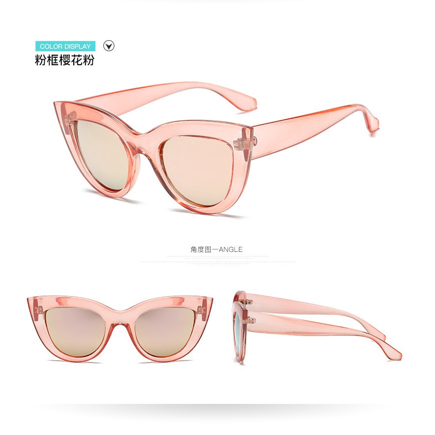 (YUZHU) Gaya Barat Retro Cat Eye INS Mode Oval Sunglasses Wanita Klasik Anti UV400