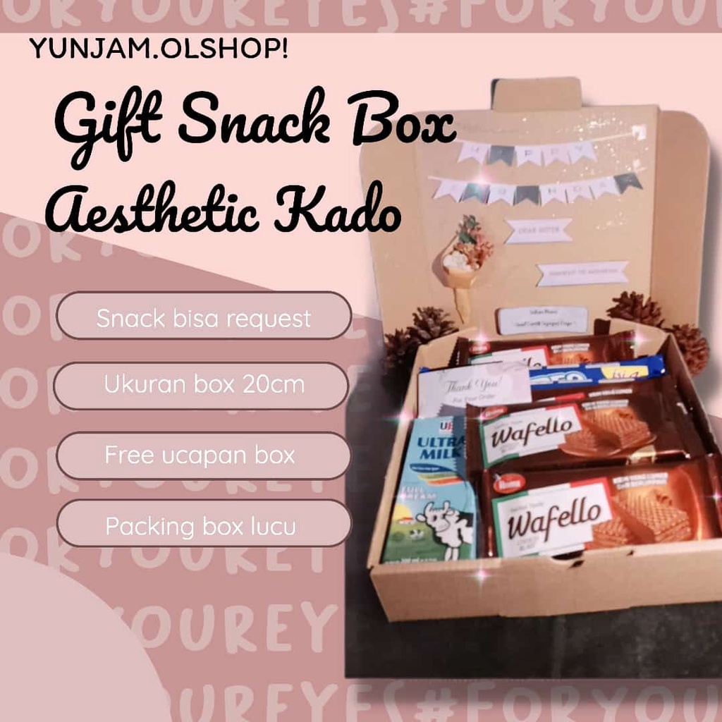 

Snack Box Termurah / Gift Box / Hadiah Ultah / Anniversary / Hampers Kekinian