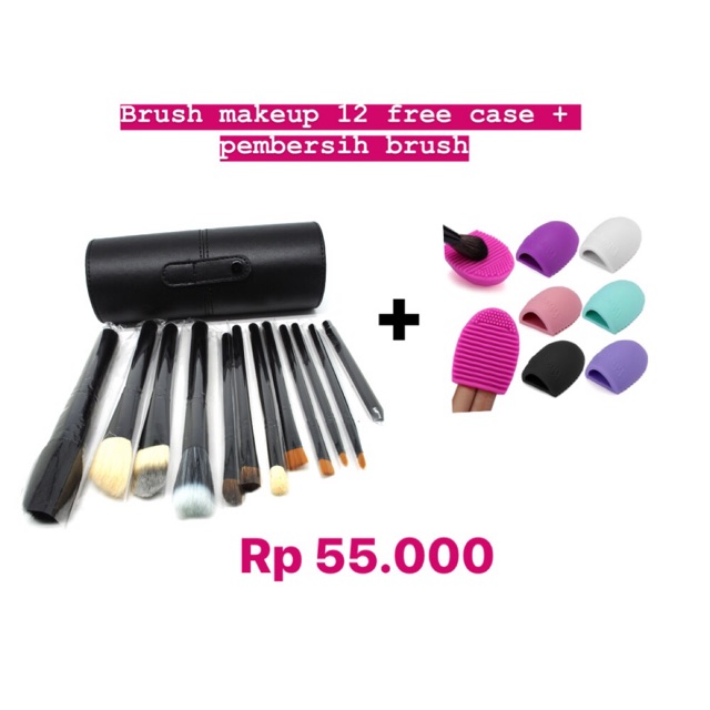 [PROMO] Brush makeup 12 set free tube + brush egg