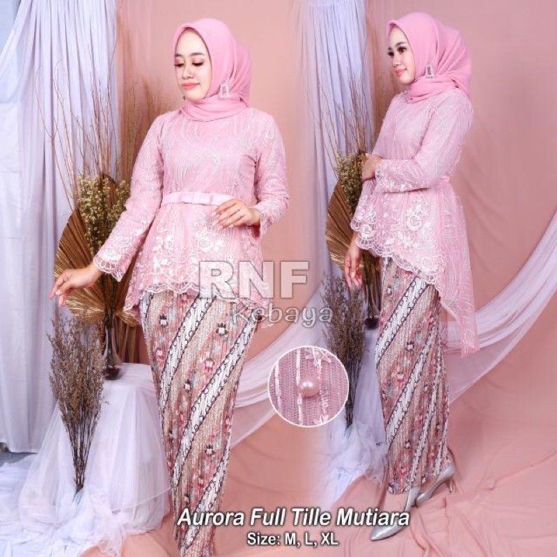 SETELAN KEBAYA AURORA FULL TILE/SETELAN KEBAYA PITA/KEBAYA MODERN/KEBAYA PESTA