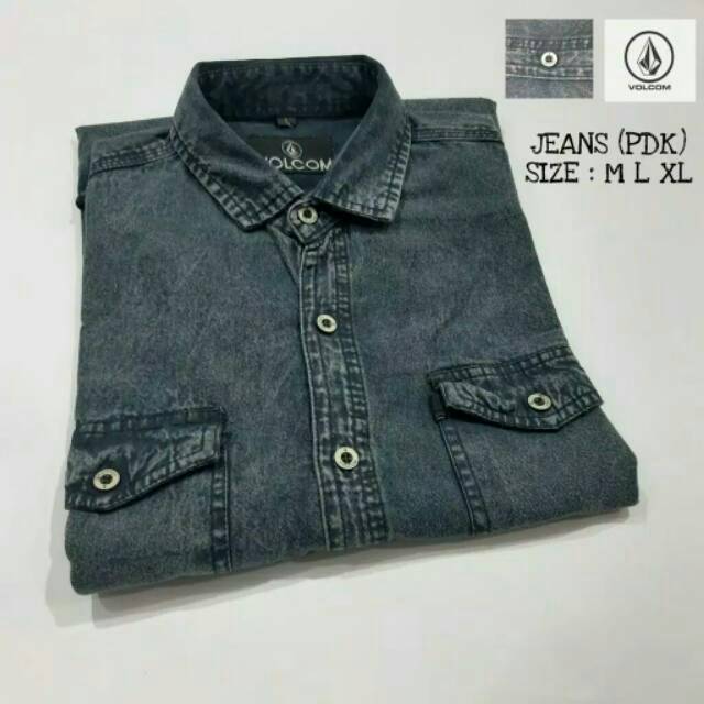 TERMURAH  KEMEJA JEANS PANJANG VOLCOM ORIGINAL #KMEJA TANGAN PANKANG