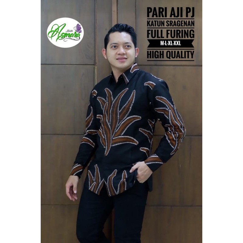 BATIK PRIA PARI AJI FULL FURING KATUN HALUS SRAGENAN SIZE M-XXL ASLI SOLO