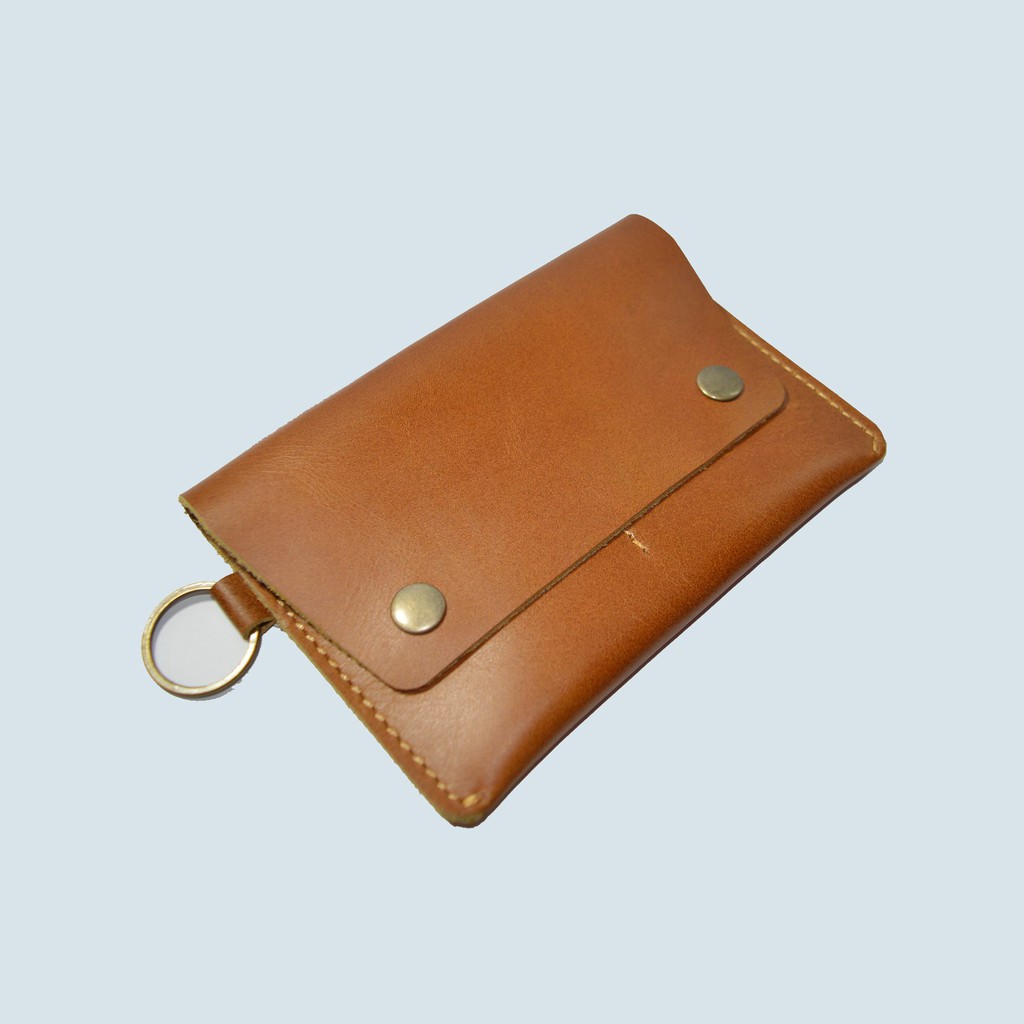 dompet passport - passport cover model gantung kulit sapi asli tan