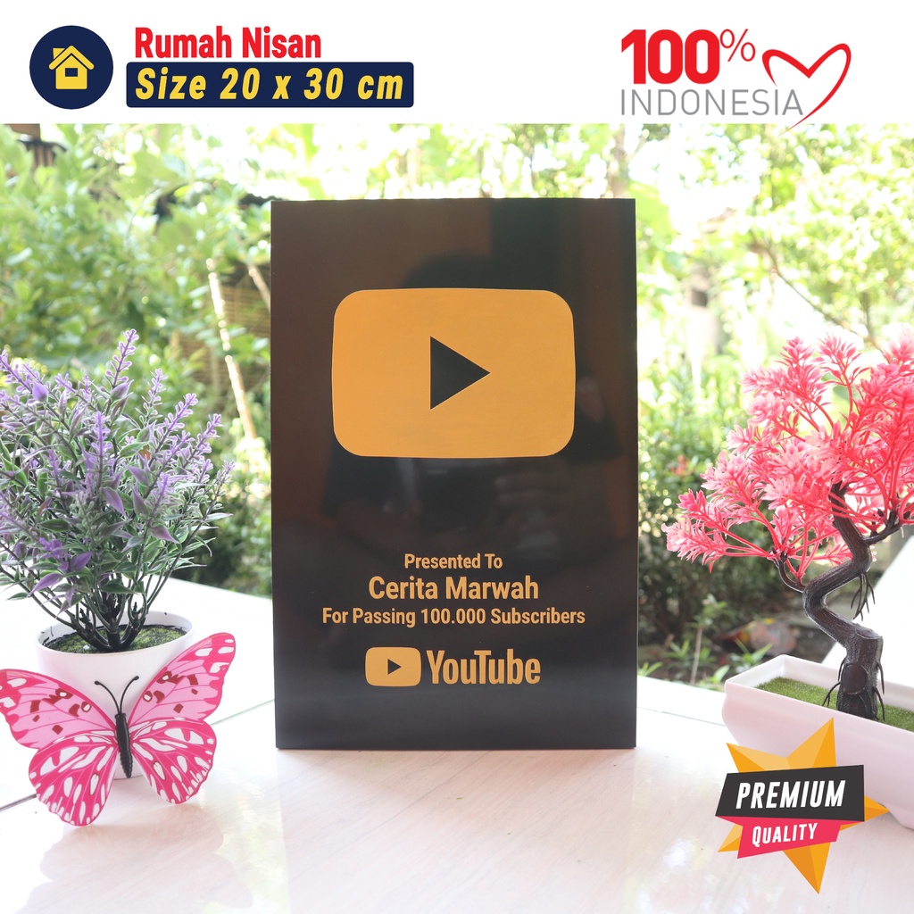 Hiasan Dinding Play Button Bahan Granit