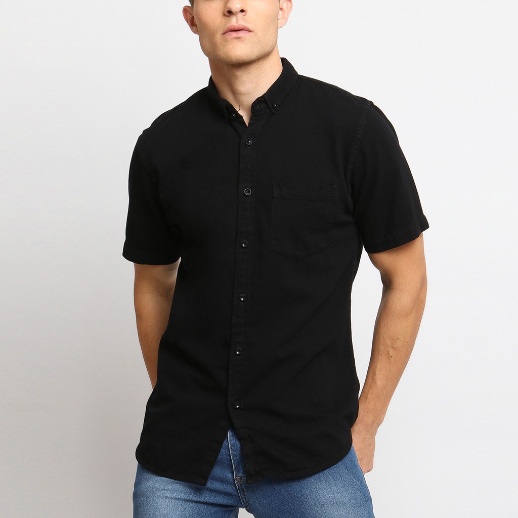 

VENGOZ Kemeja Jeans Pria - Black