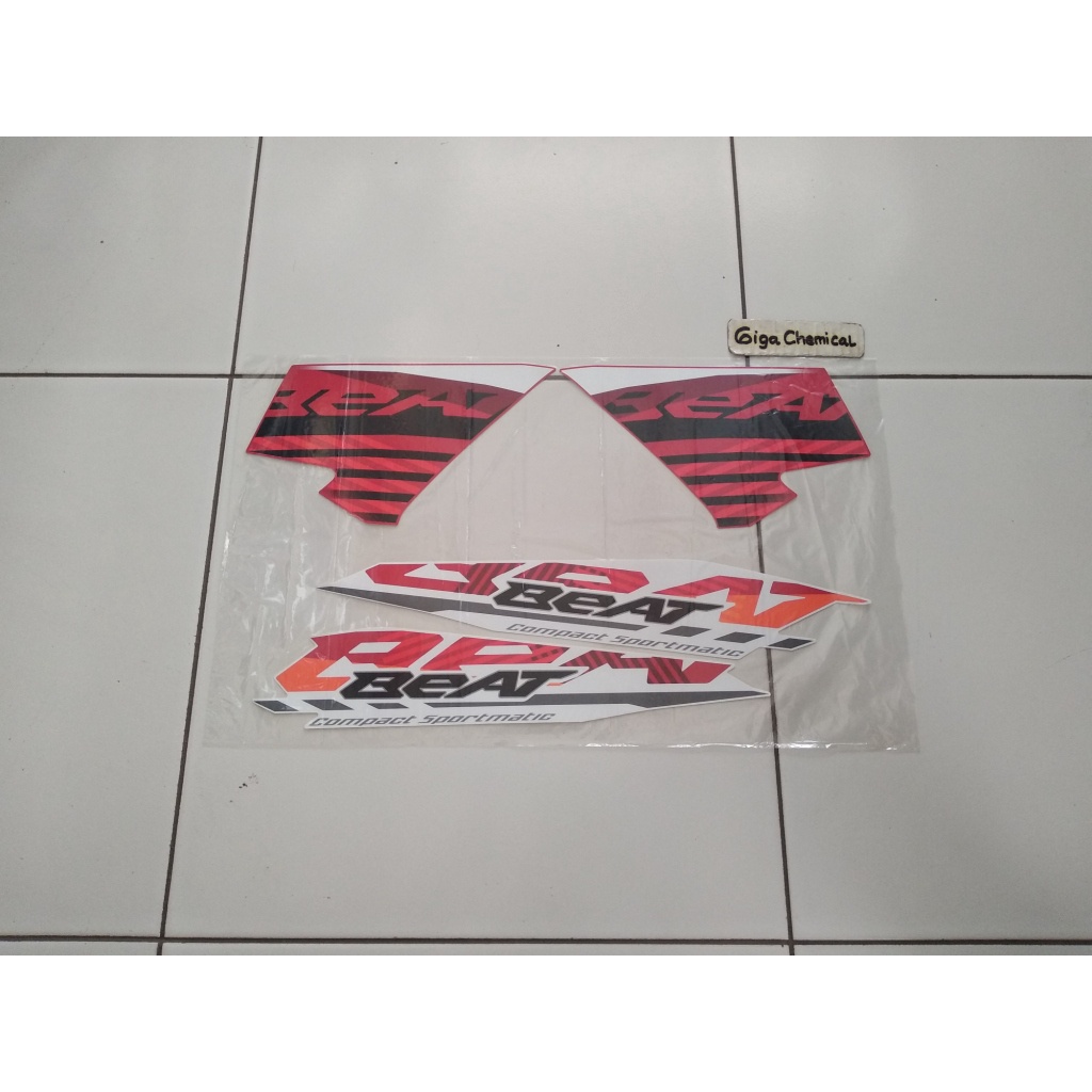 Striping Sticker Lis Honda Beat ESP 2021 2022 Putih Merah Original