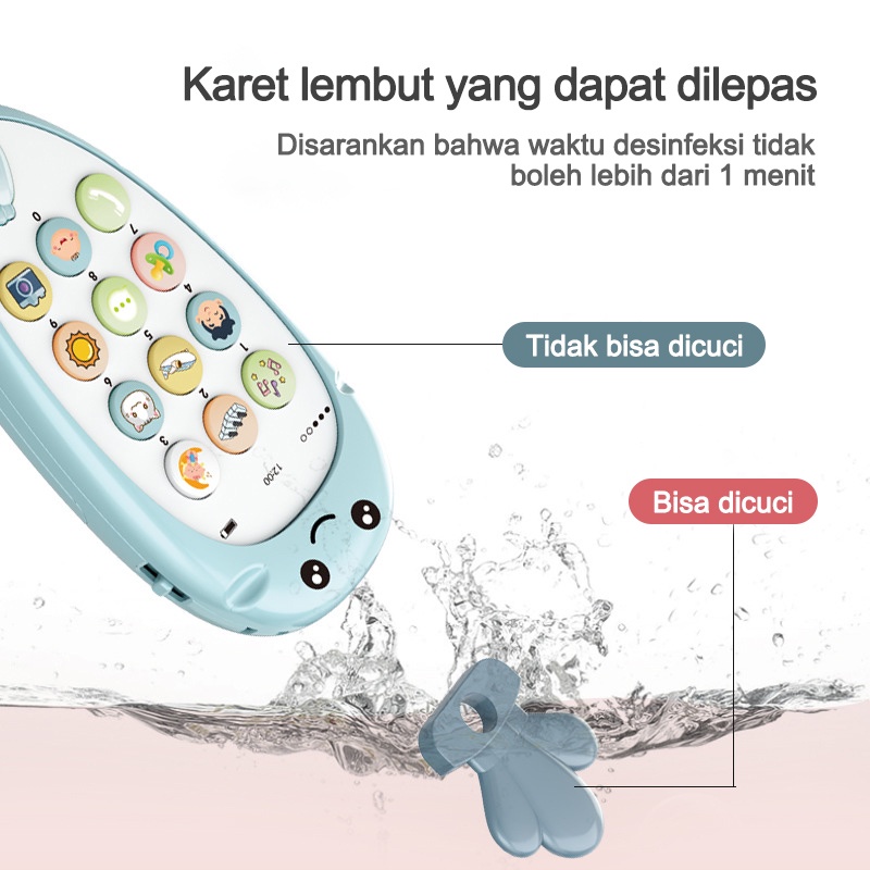 Telpon mainan anak/Melepon mainan/Mainan telepon anak/Telepon Pendidikan Awal dengan Lampu Musik (B146)