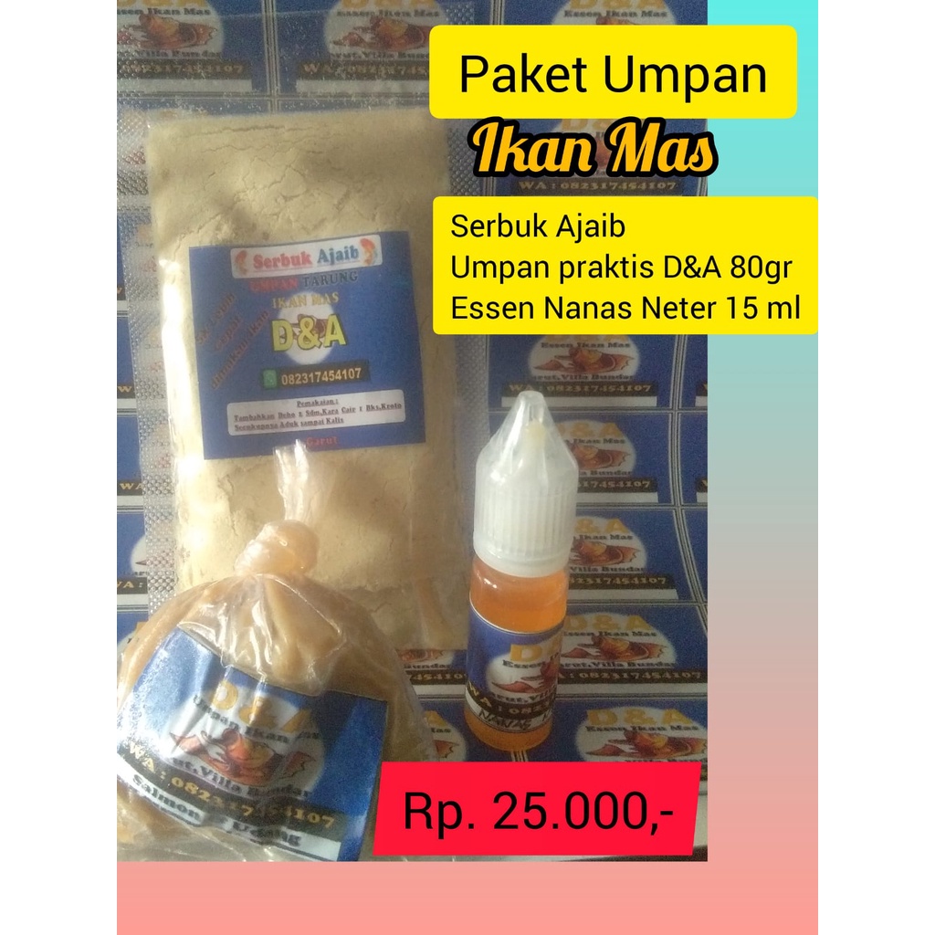 Umpan Paket Ikan Mas Essen Nanas neter/Umpan Paket Praktis Ikan Mas/Umpan Paket Mas/Umpan Tarung Ika