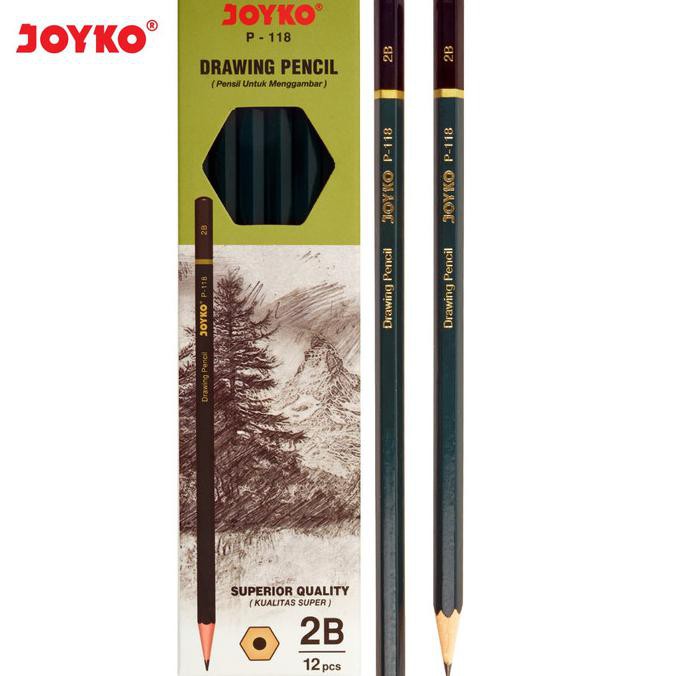 

BISA COD Drawing Pencil Pensil Menggambar Joyko P-118 2B 1 Box 12 Pcs TERUJI Kode 1170