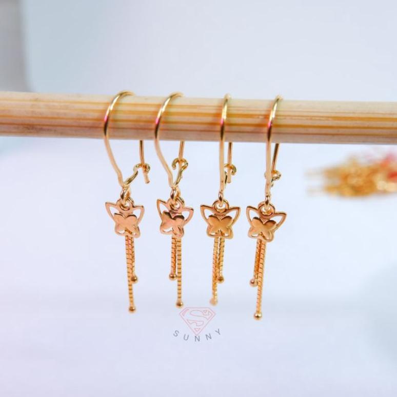 [KODE 00DLL] Anting italy panjang emas asli 300%