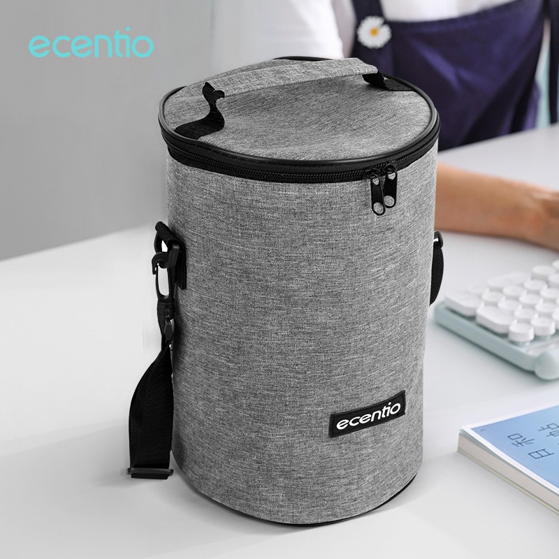 ecentio rantang tas bekal alumunium foil lunch bag besar tas tempat makanan tas tahan panas waterproof kotak makan totebag tas tote round