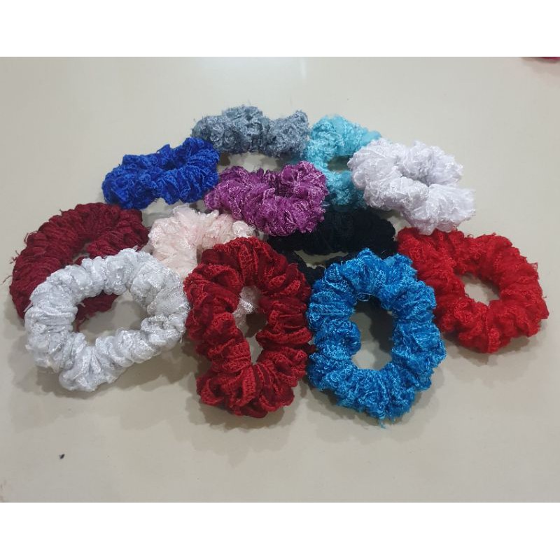 SCRUNCHIE BAHAN BRUKAT METALIK PREMIUM CEPOL HIJAB