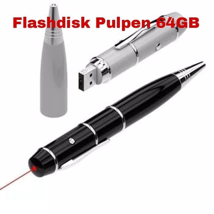 FLASHDISK PEN 64GB 3 IN 1 FLASHDISK + LASER + PULPEN