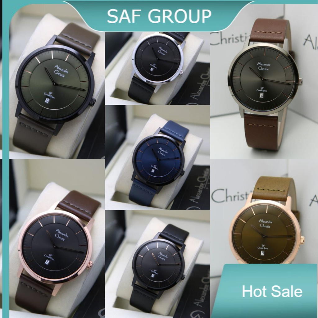 JAM TANGAN PRIA ALEXANDRE CHRISTIE AC 8639 / AC8639 LEATHER ORIGINAL by plp