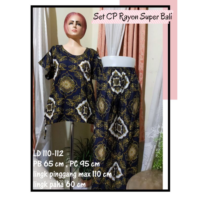 Set celana panjang Rayon Super