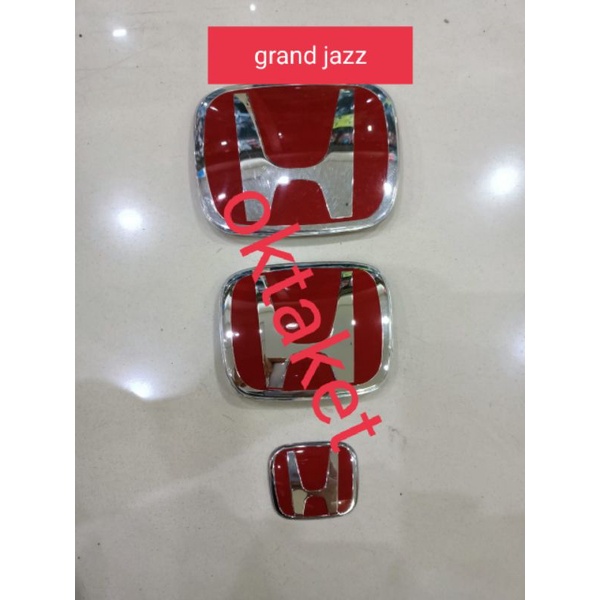 emblem / logo honda merah chrome depan belakang ori grand jazz