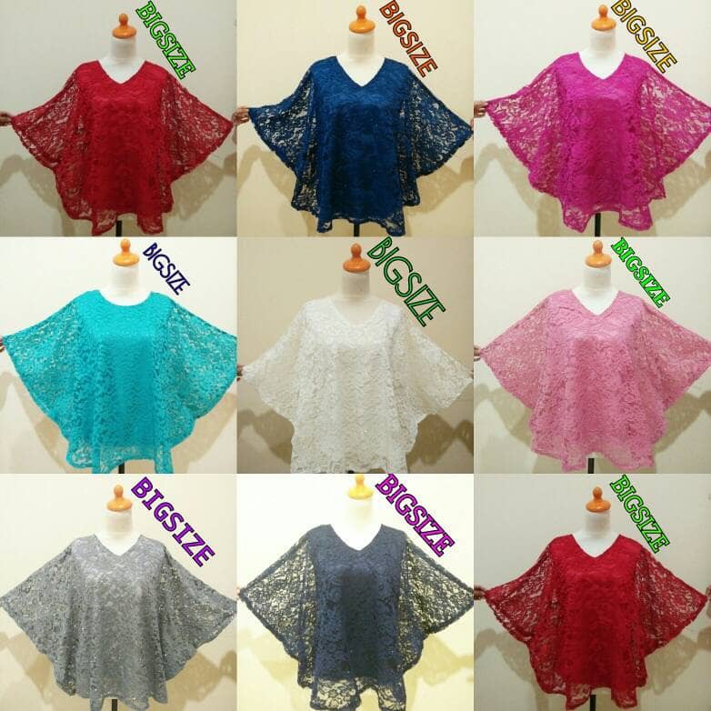 BLOUSE BATWING PESTA KONDANGAN BROKAT GLITTER BSIZE SABRINA TOPS Hot Sale