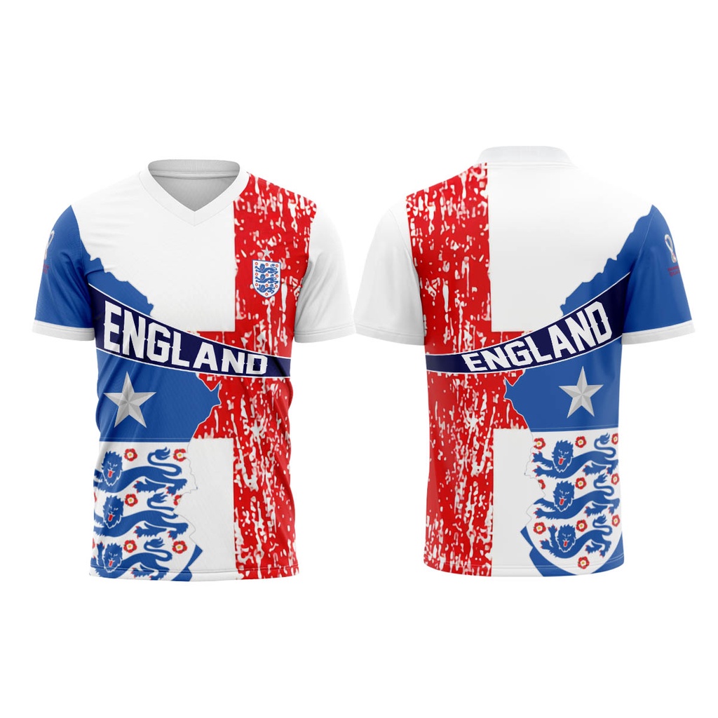 Baju Jersey Inggris PIALA DUNIA 2022 Fullprint Sublime Custom 07