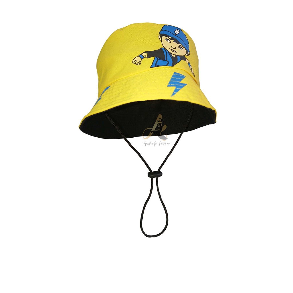 Topi Bucket Anak Laki Laki Perempuan Sablon Boboboy / Bucket Hat Anak