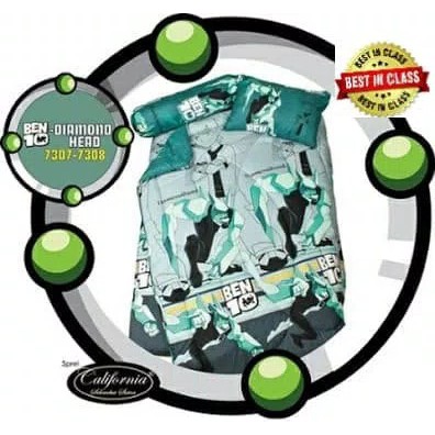 BED COVER CALIFORNIA " BEN 10 DIAMOND HEAD " SINGLE 120X200 BEST IN CLASS