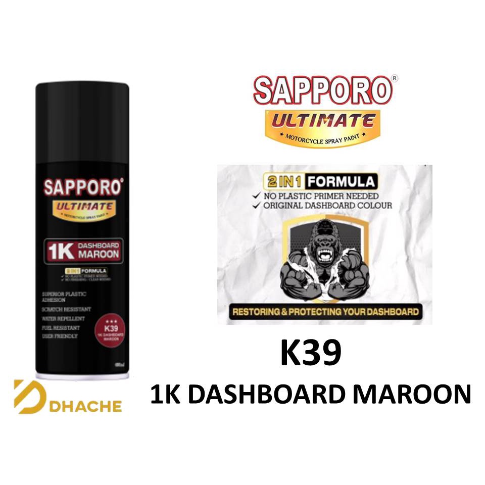 Sapporo Ultimate K39 1K Dashboard Maroon Dashboard Merah Marun Baru Keren 400ml