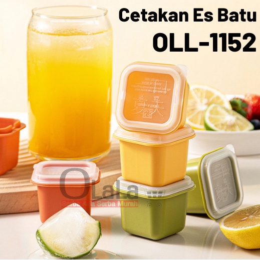 CETAKAN ES BATU JELLY COKLAT KOTAK FOOD GRADE DENGAN PENUTUP OLL-1152