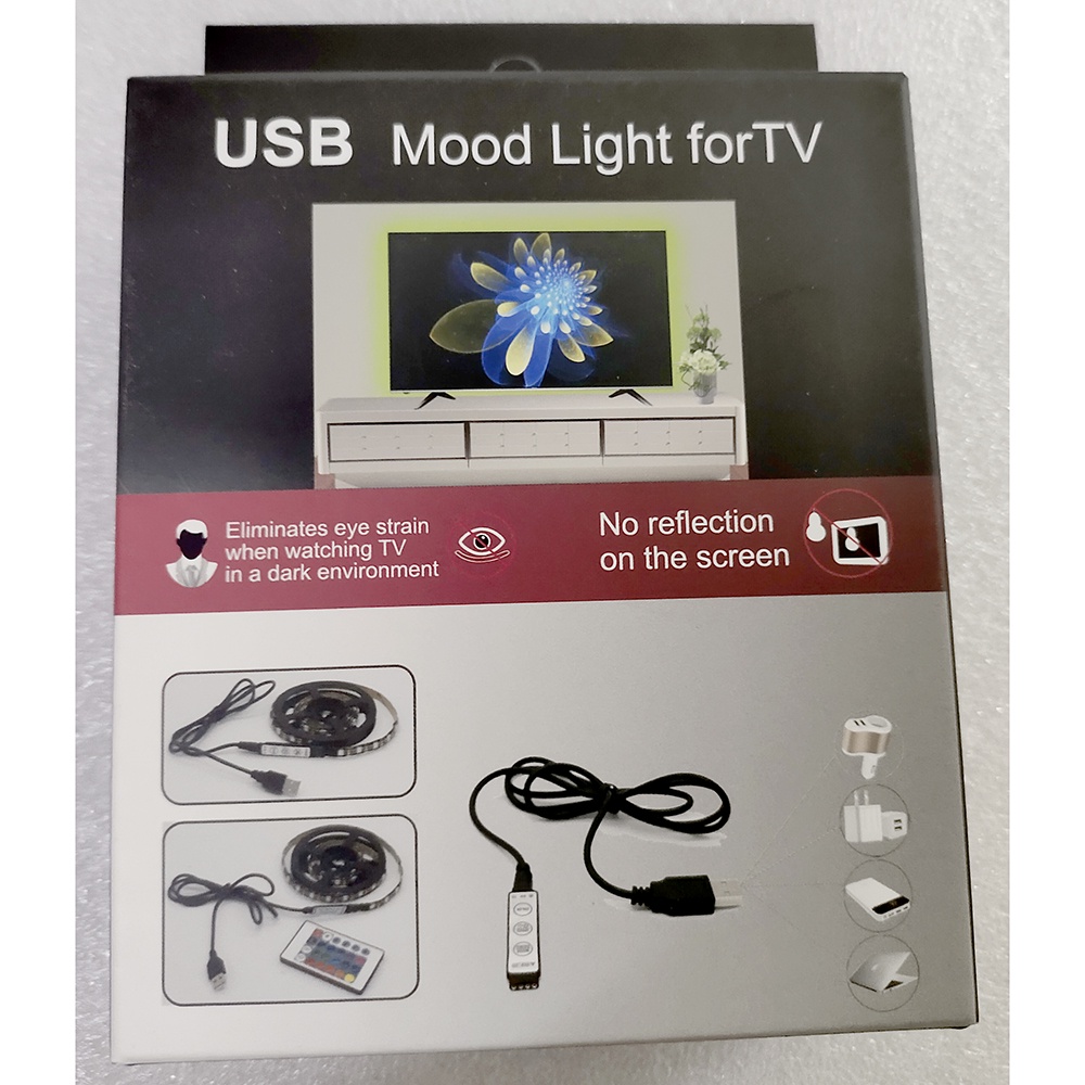 Lampu LED Strip RGB 5050 50cm 2 PCS dengan 5V USB Controller &amp; Remote Control - L5 - Black