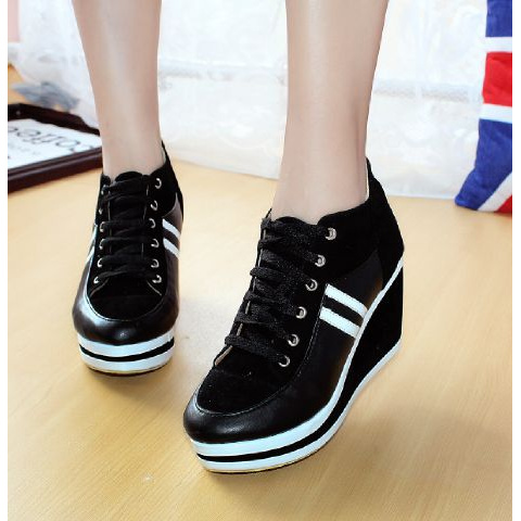 Spatu Wanita Cewe Cewek Dewasa SEPATU WEDGES ADIDAS LJ02 HITAM Tinggi Korea Murah Terbaru Kekinian