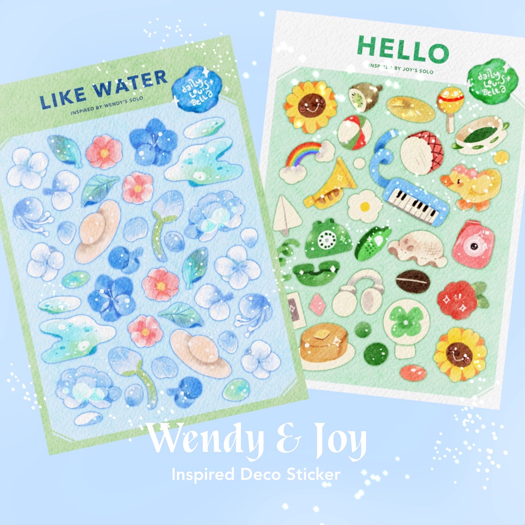 

Red Velvet Wendy & Joy Inspired Glitter Deco Sticker: Like Water & Hello