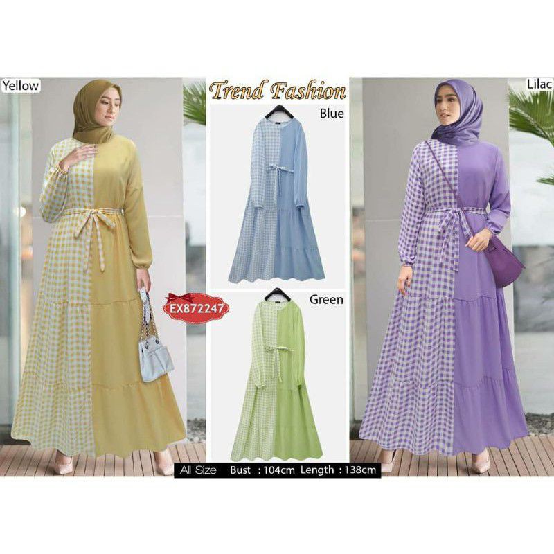 Gamis Kotak2 Mix Polos By EXTU