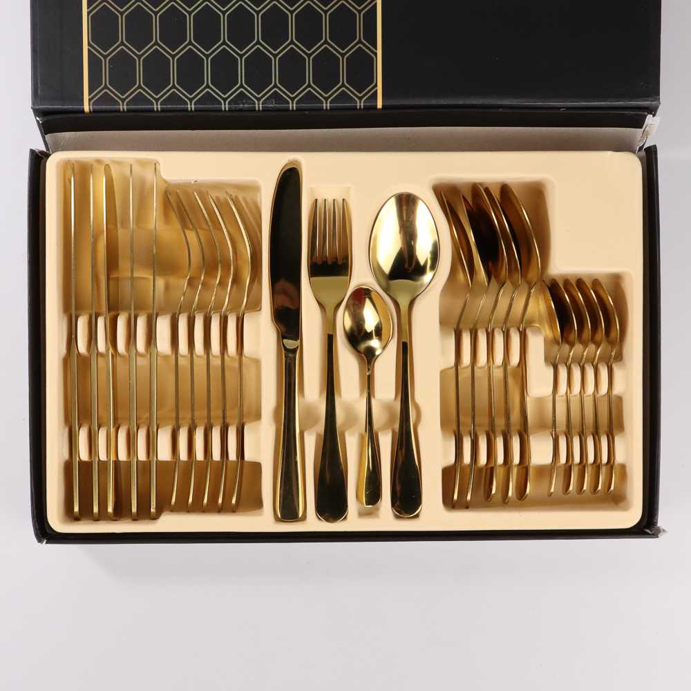Alat Makan Mewah Cutlery Set Sendok Garpu Pisau Steak 24 Pcs Stainless