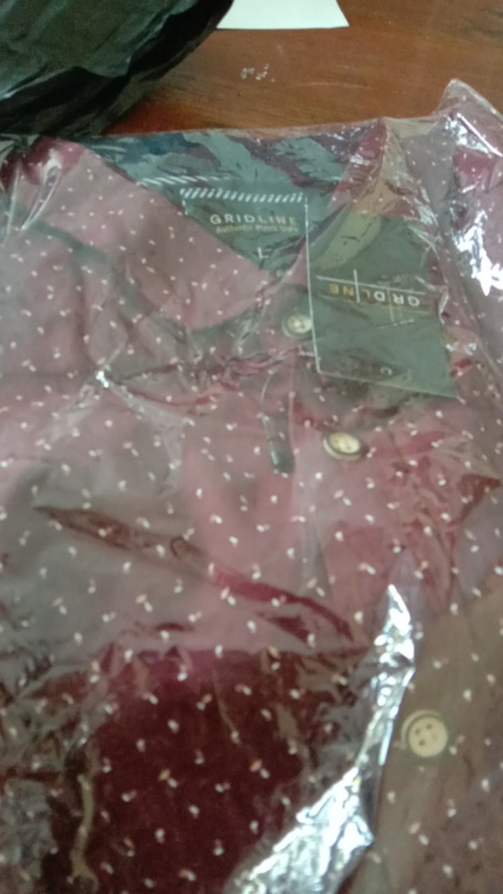 [gridline - S142 Black Brown] Kemeja Batik Match Pria Lengan Pendek Slimfit Casual