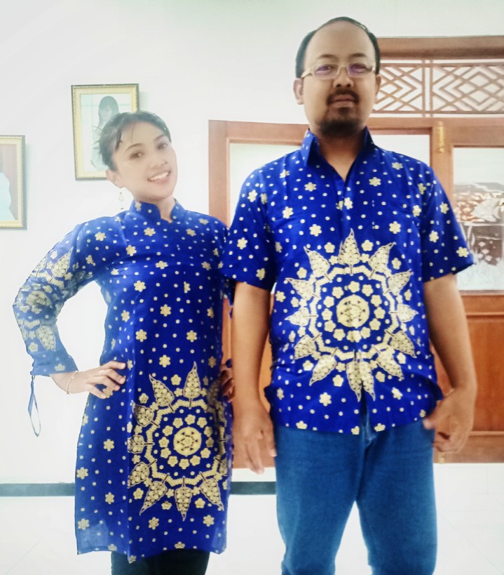 Batik Couple Keluarga Sania Ruffle Ori Ndoro Jowi Dnt Matahari Biru