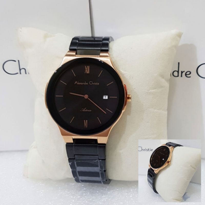 Jam Tangan Pria Alexandre Christie AC 8612 Alexandre Christie Pria Original Black Rosegold