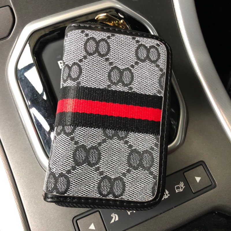 Gantungan Sarung Dompet GUCCI Kunci Dual Slot Kulit Asli Super