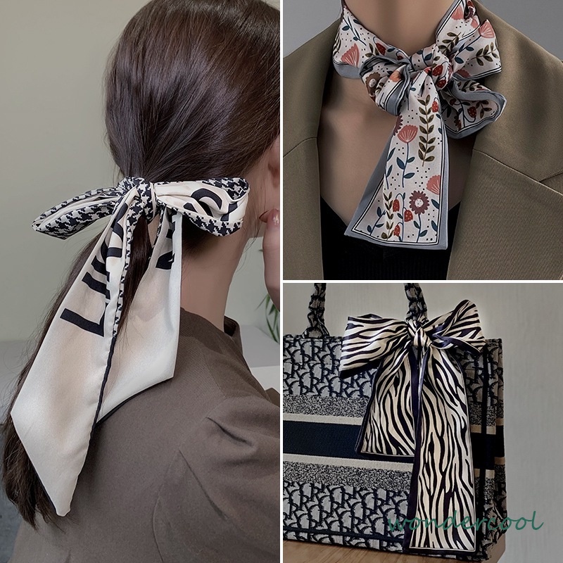 scraft leher/Ikat Kepala/Ikat Rambut Multifungsi Elegan/Desain Pita Prancis Wanita-Won