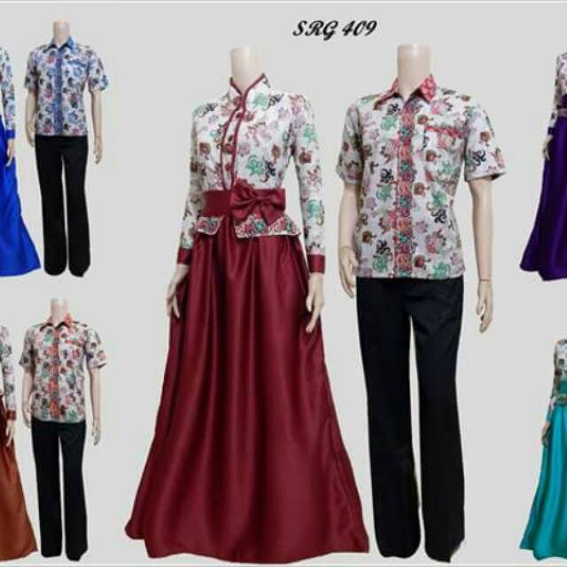 Terlaris Sarimbit Gamis / Batik Couple / Srg 409 8jM0DhDxYJW