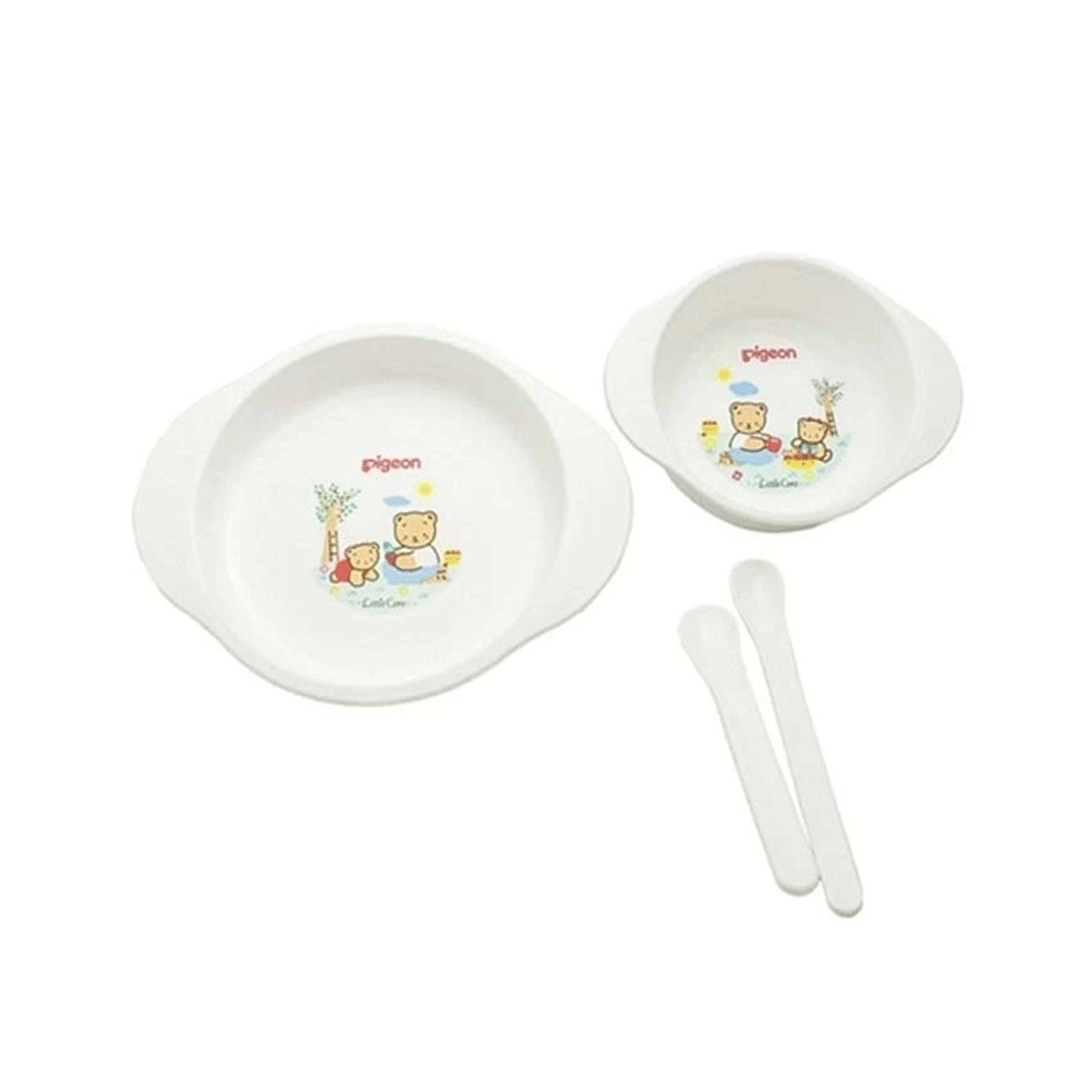 PIGEON FEEDING SET MINI - Paket Tempat Makan Bayi - KEMASAN BARU ! 6M + BPA FREE