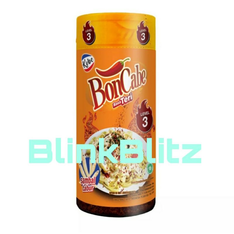 BOTOL Boncabe Sambal Pedas Tabur Rasa Teri Lv 3 Level 50 gr