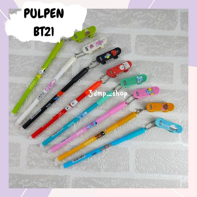 Pulpen BT21 + Gantungan skateboard