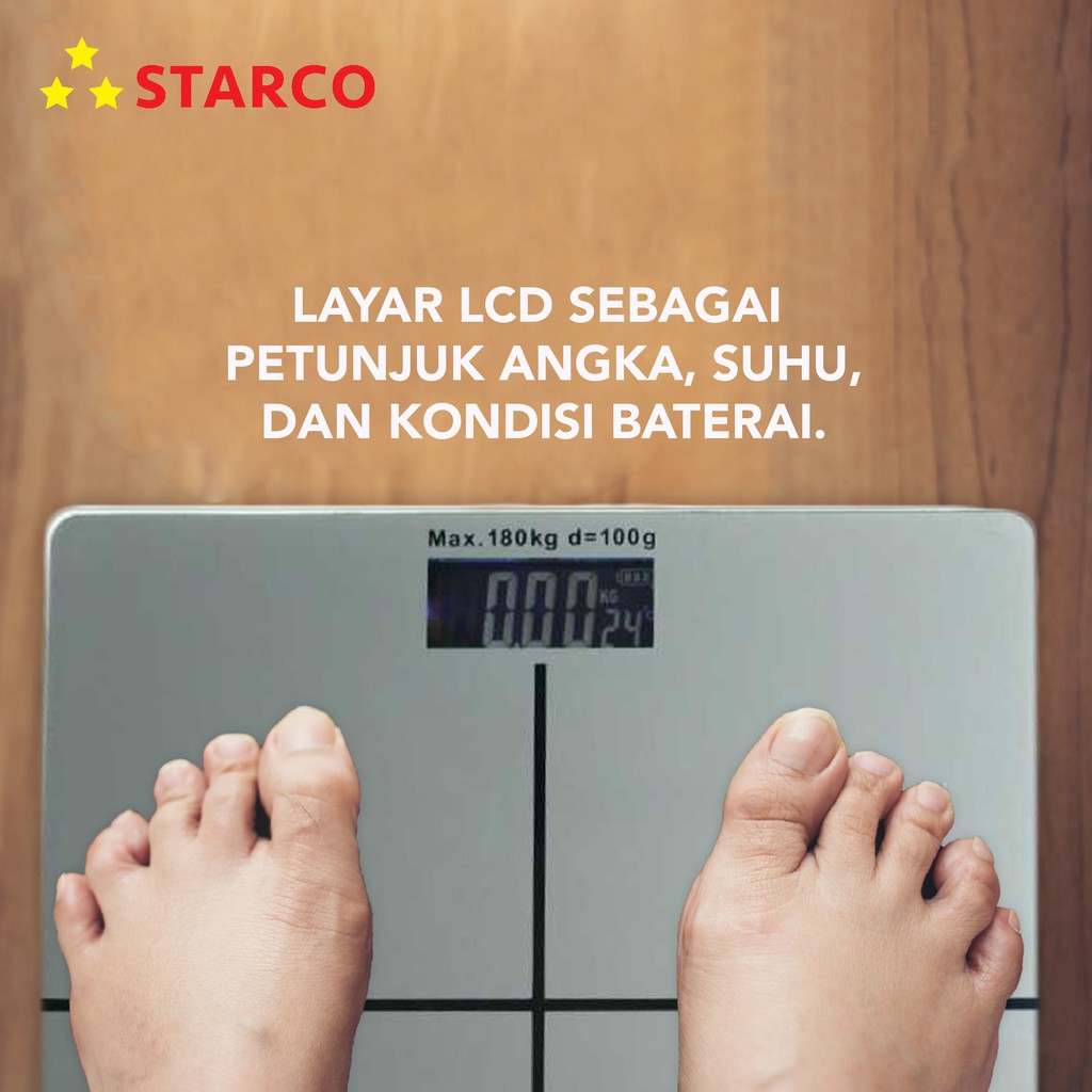 starco timbangan badan digital baterai aaa