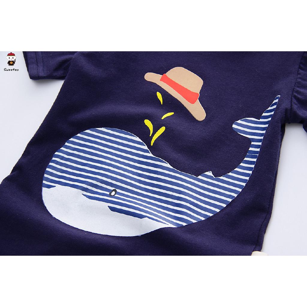 Setelan Kaos T Shirt Bayi  Laki laki Lengan Pendek Gambar  