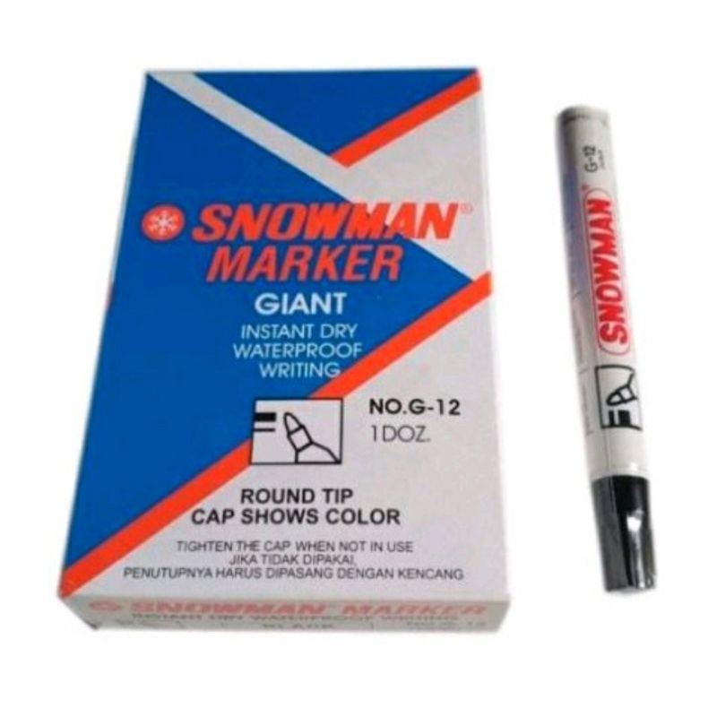 

185 - Spidol Snowman Permanent Marker G-12 / Spidol Snowman Permanent / Permanent Marker G-12 / Spidol Snowman G-12