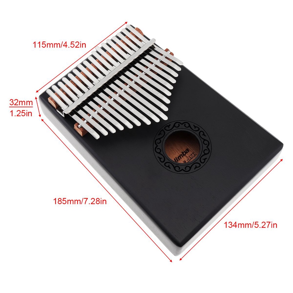 Kalimba Piano Jempol Mini 17 Kunci Bahan Kayu Mahoni Warna Abu-Abu Untuk Hadiah