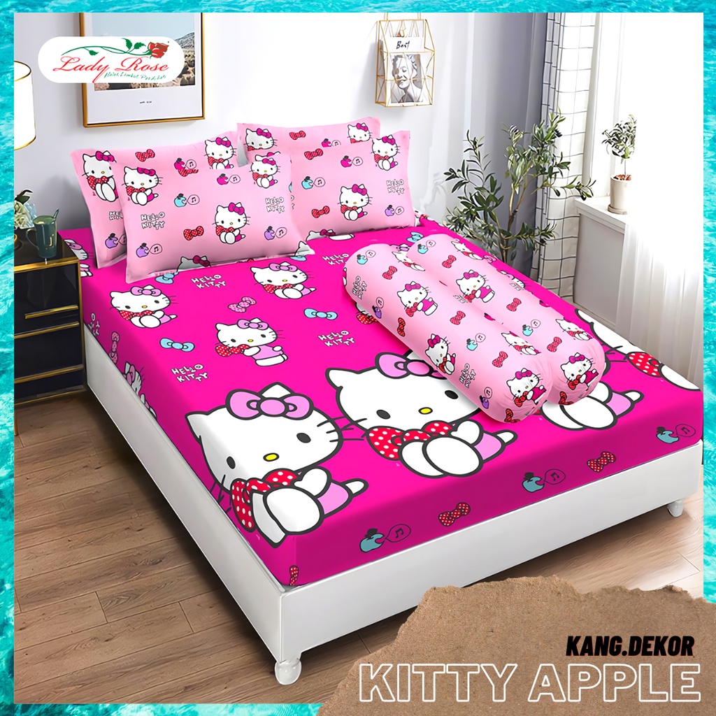 SPREI LADY ROSE 180X200 NO 1 KING KITTY APPLE SEPRAI CANTIK KAMAR TIDUR SEPREI LADYROSE TERBARU PROMO MURAH PREMIUM ANTI LUNTUR SEPREI AESTHETIC SEPRAI CANTIK SEPRE PROMO ANTI LUNTUR MOTIF LADYROSE PLUS SARUNG BANTAL SPREI DEWASA ALAS KASUR SPREI ADEM